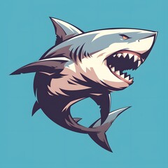 Fototapeta premium angry shark mascot