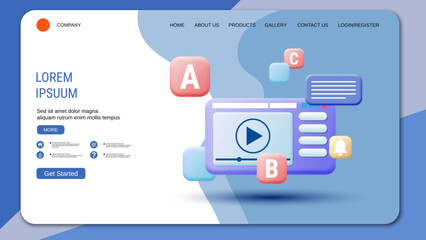 Modern trendy landing page vector design template. Back to school concept
