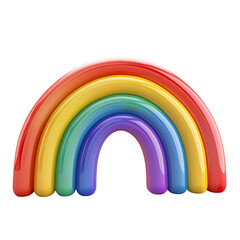 Fototapeta premium rainbow realistic 3D isolated on transparent background. generative ai