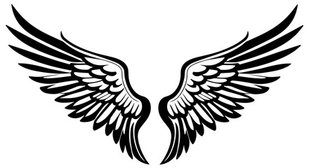 Fototapeta premium Set of transparent angel wings.