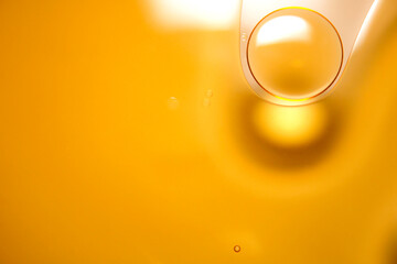 Golden oil similar to serum.