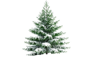 Obraz premium Beautiful snow-covered Christmas tree isolated on a transparent background. perfect for holiday decorations and festive designs.