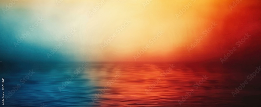 Wall mural a colorful abstract image of a body of water with some clouds. ai. - Wall murals