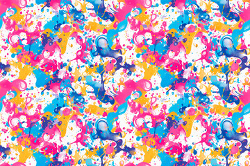 A bold seamless pattern with splashes of bright red and yellow, creating a dynamic tile ornament that's perfect for energetic and modern decor themes