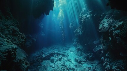 Underwater caves are exposed to sunlight