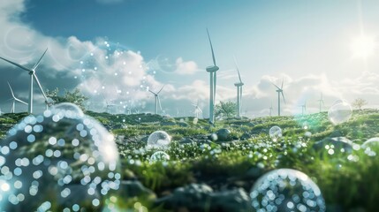 Clean hydrogen energy concept. Environment, eco friendly industry and alternative energy. futuristic technology for make sustainable envriormental by using artificial intelligence to reduce emission