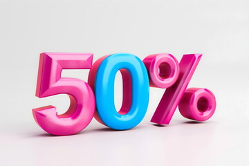 Percent off. Discount. 3D illustration. 