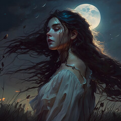 Moonlit Serenity: A Whisper of Night. Generative AI