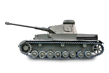 German medium tank T-IV isolated on white