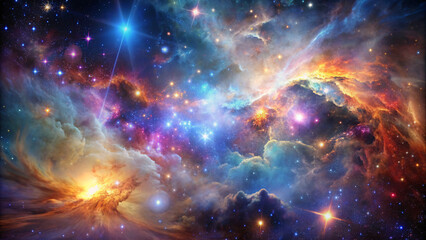 Fototapeta premium visualization of a colorful space galaxy