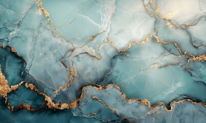 turquoise marble background with gold fractured details