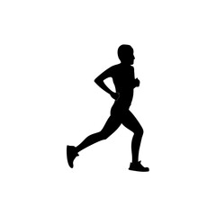 silhouette of running person vector design