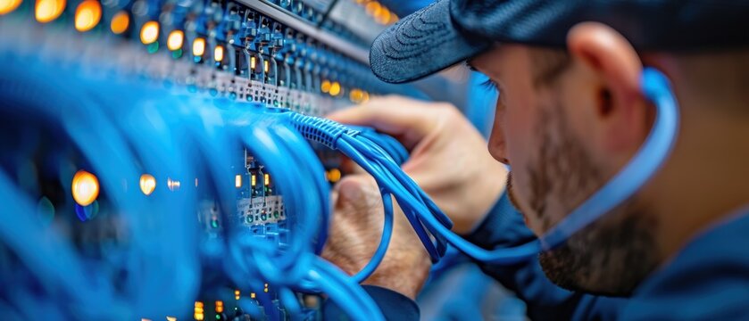 Network administrator setting up secure server connections