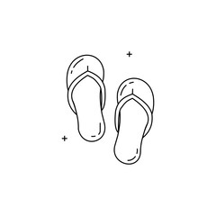 Footwear, Beach Sandals Vector Icon Design