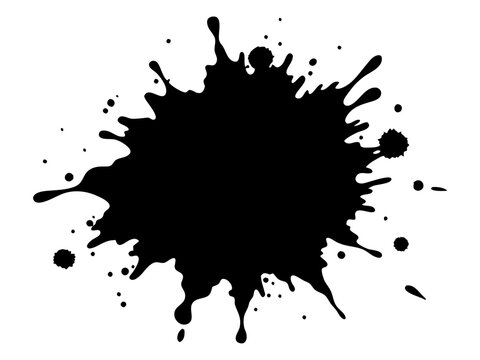 Black ink splash vector illustration symbolizing creativity and artistic expression