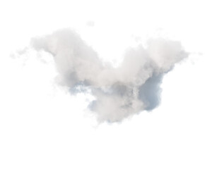 single white cloud with transparent background