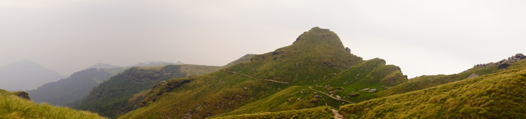 The valley presents a stunning landscape view.