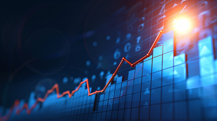 Naklejka premium Financial Success: High-Definition Chart Showing Strong Upward Trajectory on Clean Background for Overlays