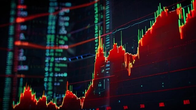 Recession global market crisis stock red price drop arrow down chart fall, Stock market exchange analysis business and finance, Money losing moving economic inflation deflation investment loss crash