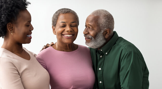 Happy African American Family Laughing in Candid Moment