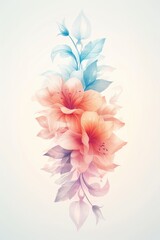 Delicate Pink Flowers With Watercolor Effect