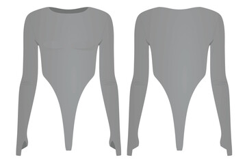 Grey bodysuit underwear. vector illustration