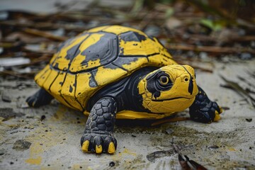 Water pond garden yellow turtle statue