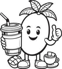 illustration of a watering can and  cartoon