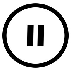 Pause button icon. Action button 2D of media and multimedia
