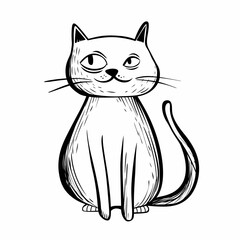 cartoon illustration cat  view