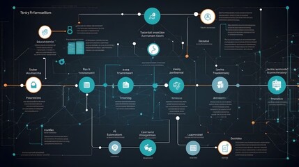 A digital transformation roadmap with key milestones and objectives, highlighting the process of integrating technology into traditional business models, Digital transformation strategy ... See More
