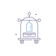 Luggage Cart Vector Icon Design