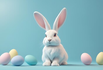 Obraz premium Easter bunny with easter eggs