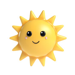 Sun 3D Character Cute Cartoon