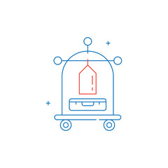 Luggage Cart Vector Icon Design