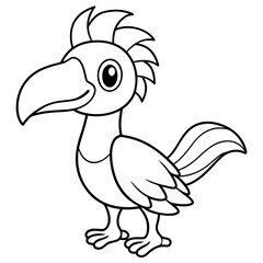 single baby horn bill line art vector svg