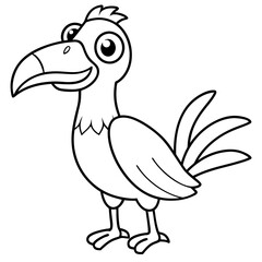 single baby horn bill line art vector svg