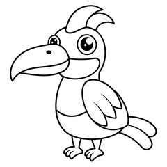 single baby horn bill line art vector svg