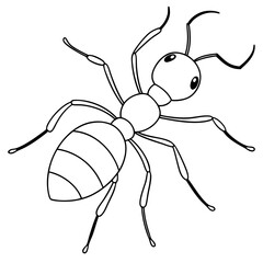 ant line art vector illustration