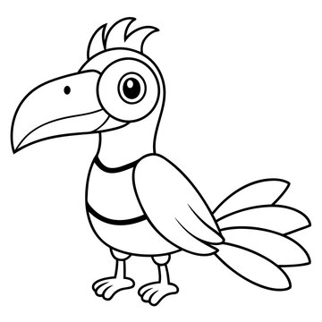 recommend clip art: single baby horn bill line art vector svg