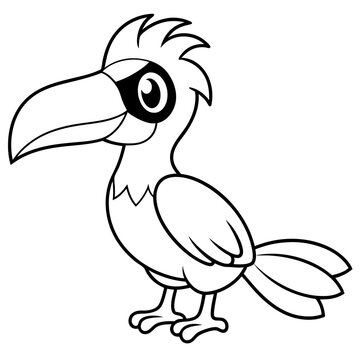 recommend clip art: single baby horn bill line art vector svg