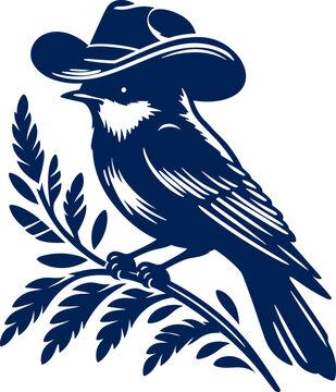recommend clip art: Bluebird in Cowboy Hat