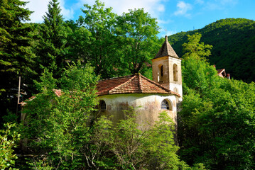 Fototapeta premium Church of the Madonna del Ponte Senarega Valbrevenna Italy