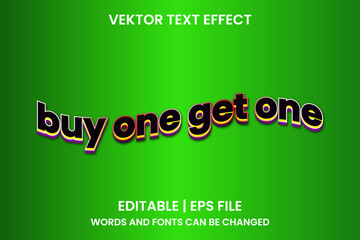editable buy one get one effect text