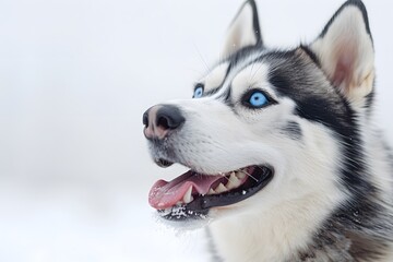 Naklejka premium Dog with blue eyes, white snout