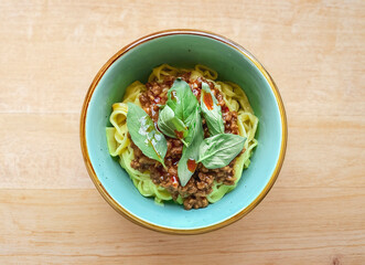 Homemade Udon Noodles in a Bowl