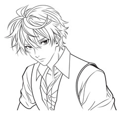 Anime character black and white Vector Image
