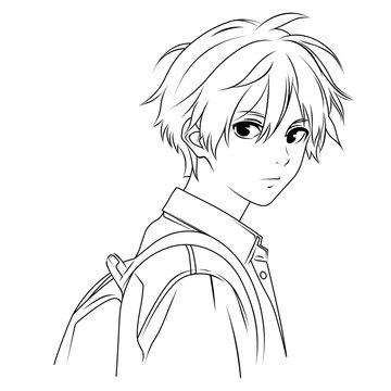 Anime character black and white Vector Image
