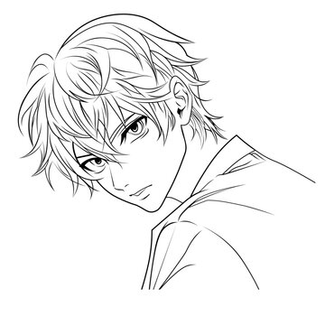 Anime character black and white Vector Image
