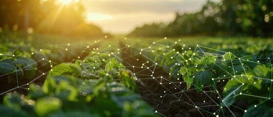 Smart agriculture with AI-driven analytics, showcasing precision farming technology, -high definition for environmental content